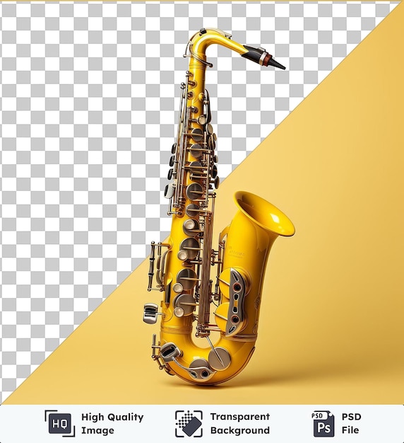 PSD highquality transparent psd fotográfico realista saxofone de músico de jazz