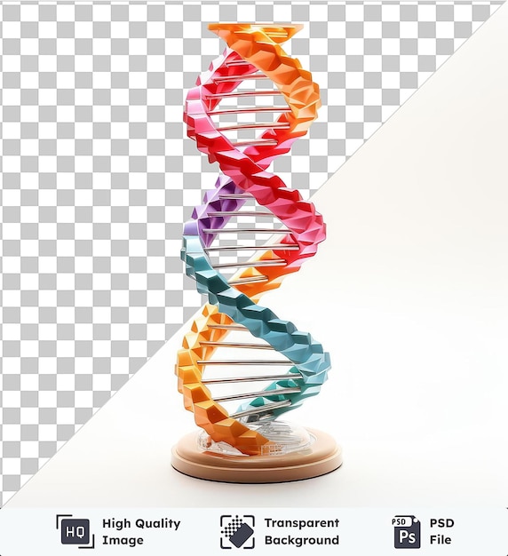 Highquality transparent psd realistisches fotografisches dna-helix-modell von geneticist_s