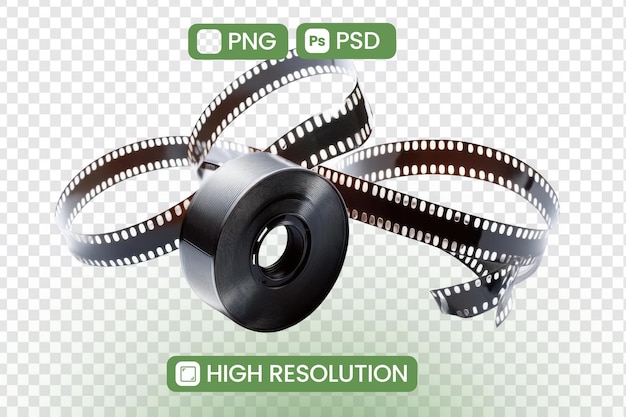 HighResolution Film Reel PNG und PSD Download Kinematische Nostalgie Klassische Fotografie und Vintage Media Assets kostenlose herunterladbare grafische Ressourcen für kreative Projekte