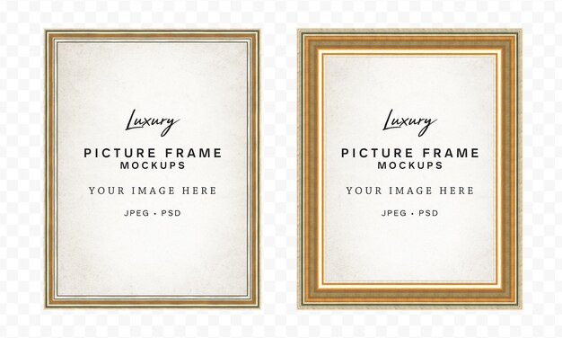 Highresolution gold vintage frame mockup pack (paquete de maqueta de marco de oro de alta resolución)