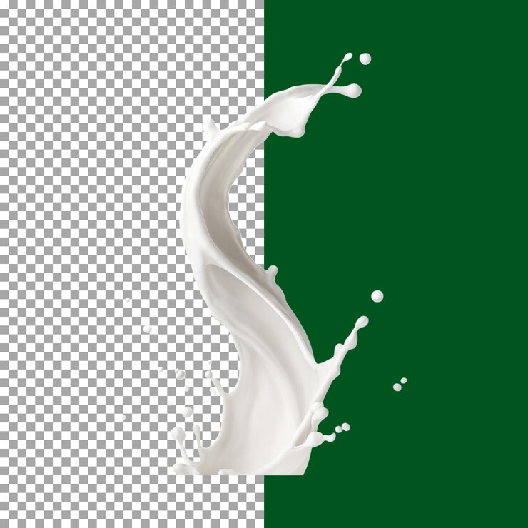 PSD highresolution milk splash per pubblicità di alimenti e bevande su sfondo trasparente png psd