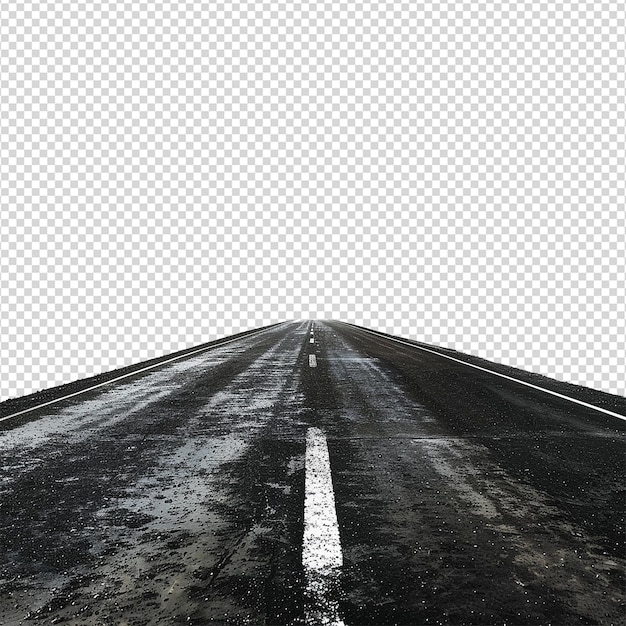 PSD highway road isolated on transparent background png