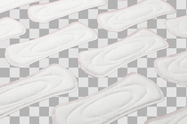 Higiene femenina y menstruación Productos de higiene femenina expuestos en blanco para el cuidado personal aislados en blanco PNG
