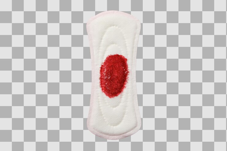 PSD higiene feminina e menstruação desenho de exposição de produtos de higiene feminina com sotaque vermelho isolado em png branco