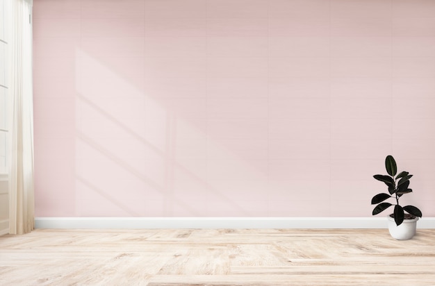 PSD higo de goma en una habitación rosa.