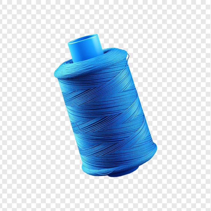 PSD el hilo azul aislado sobre un fondo transparente