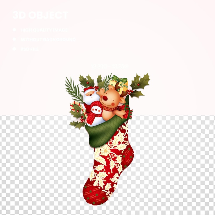 PSD hilo de calcetín navideño 3d