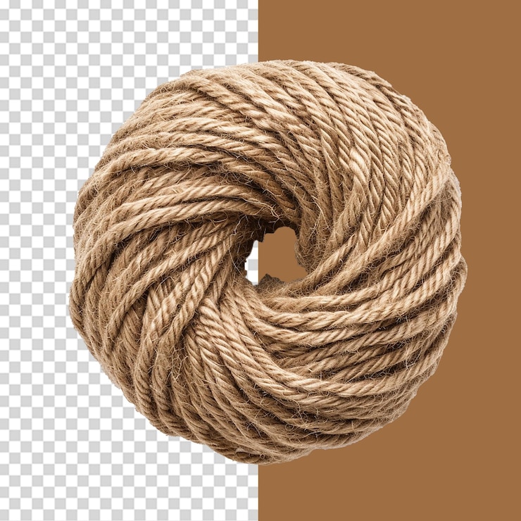 PSD hilo de yute png aislado sobre un fondo transparente