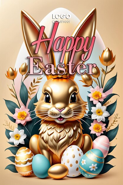 PSD hintergrund der easter bunny-illustration