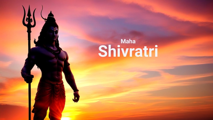 PSD hintergrund der kreativen und glücklichen maha shivratri-szene