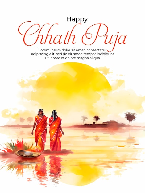 Hintergrund des grußkartendesigns zum frohen chhath puja-festival