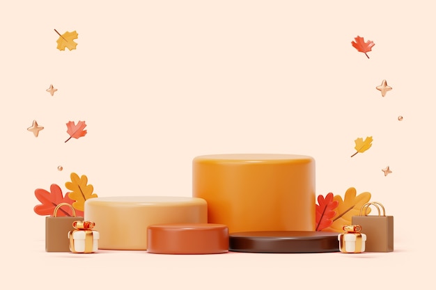 Hintergrund des Herbstverkaufspodests