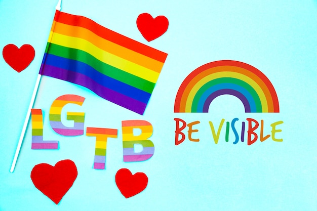 PSD hintergrund des homosexuellen stolzes mit der regenbogenflagge