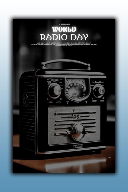 PSD hintergrund des vintage-weltradiodages