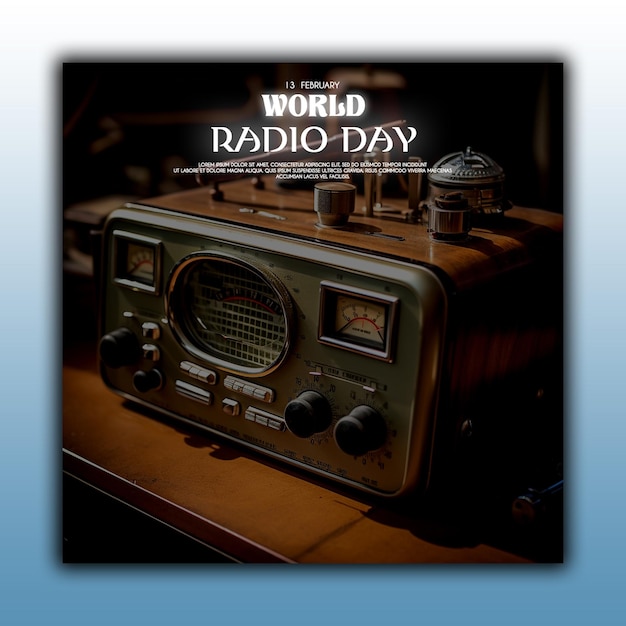 PSD hintergrund des vintage-weltradiodages