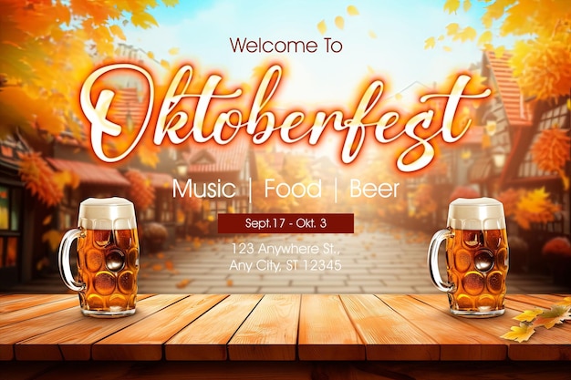 Hintergrund für das plakatdesign des oktoberfest-bierfestivals