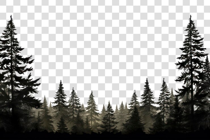 PSD hintergrund mit durchsichtigem waldsilhouette