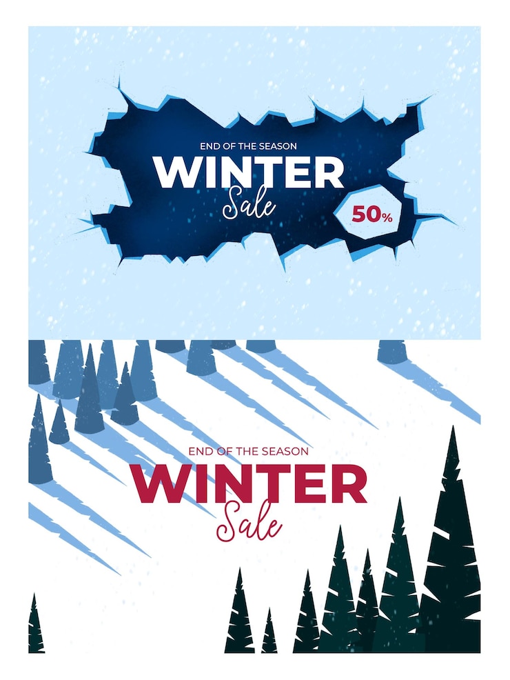 PSD hintergrund und banner für den winterschlussverkauf
