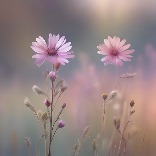 PSD hintergrund von bunten wildblumenfeldern