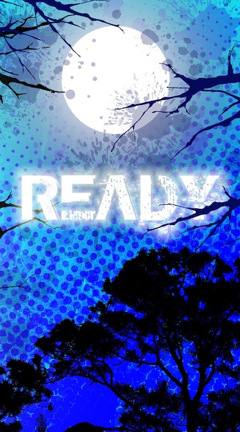 Hintergrund von Night Moon Banner Halftone