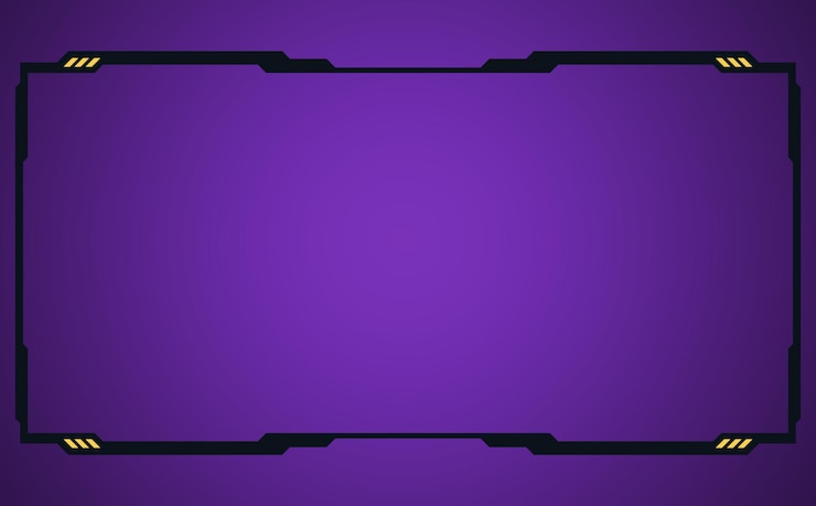 PSD hintergrund von purple tech gaming overlay frame