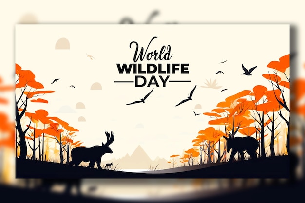 PSD hintergrunddesign für den welttag der wildtiere