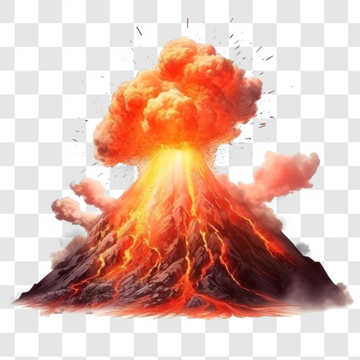 Hintergrundtransparenz der aktiven Explosionsvulkan PSD