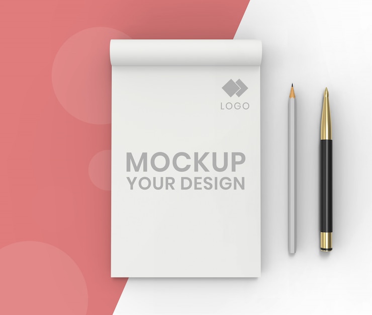 PSD hinweis mockup auf rosa und weiß