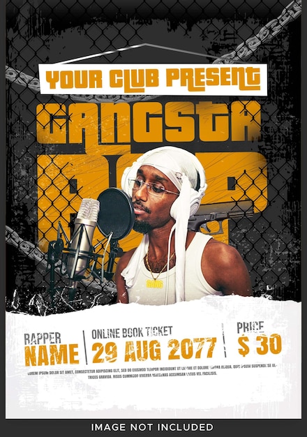 PSD hip-hop-rap-club-flyer