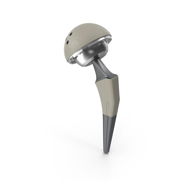 Hip replacement implant 3D rendering