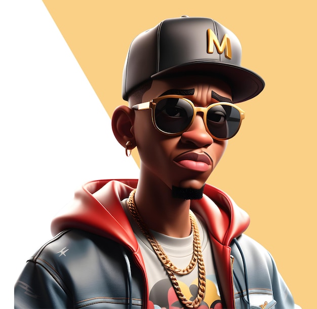 PSD hiphop-rapper person 3d