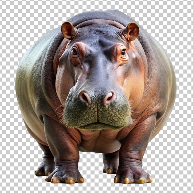PSD hipopótamo sobre un fondo transparente