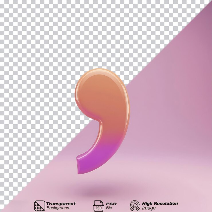 PSD hippie semicolon aislado en un fondo transparente