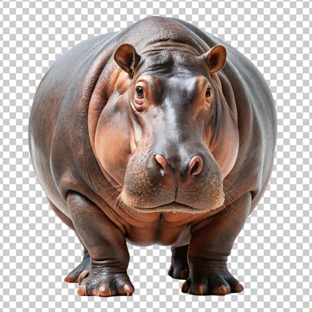 PSD un hippopotame sur un fond transparent