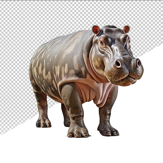 PSD hippopotame sur fond transparent