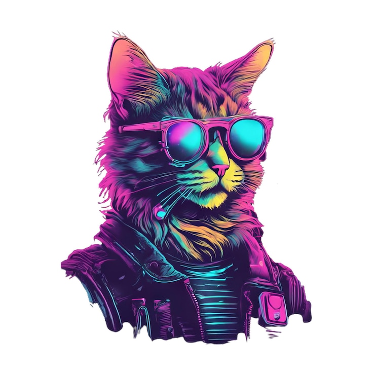 PSD hipsterkatze für t-shirt-hoodie-design oder andere waren