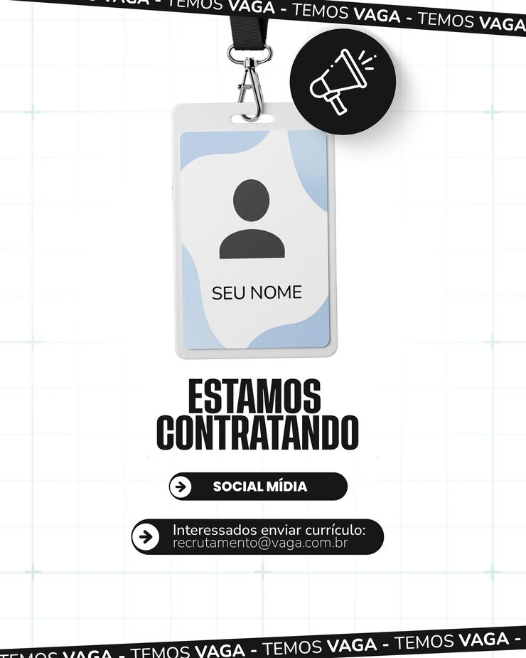 PSD hiring announcement with id card and social media call to action