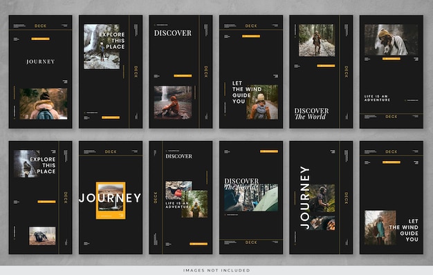Histoire d'annonces Instagram élégantes en plein air noires