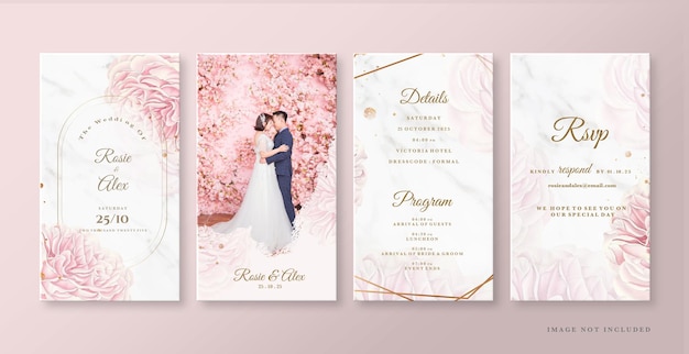 Histoire Instagram de mariage avec fleur de cerisier rose
