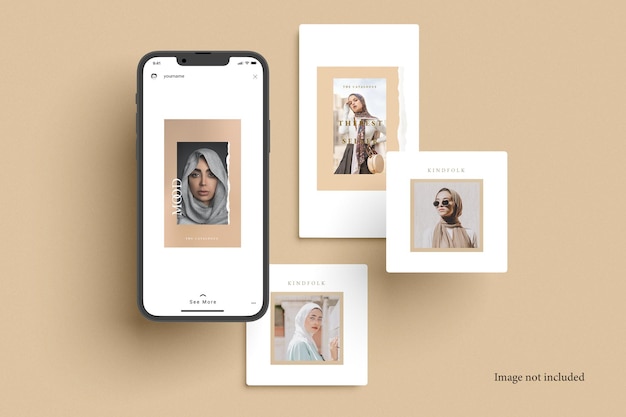 Histoire Et Publication Instagram Avec Maquette De Smartphone