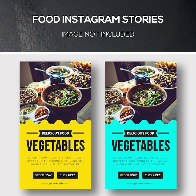 PSD histoires alimentaires instagram