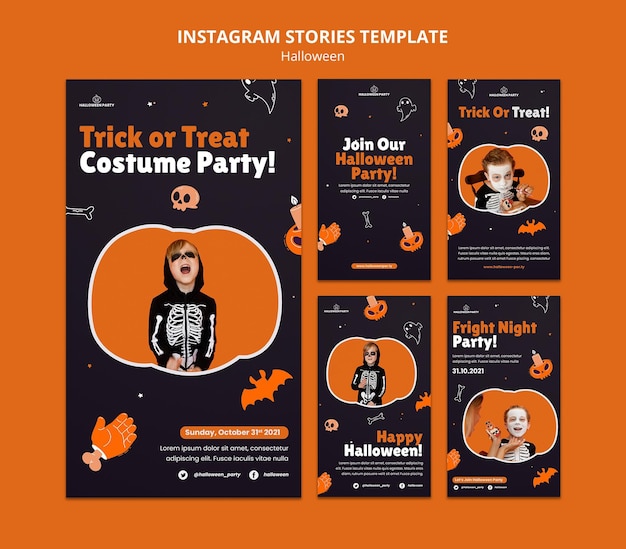 PSD histoires d'halloween sur les réseaux sociaux