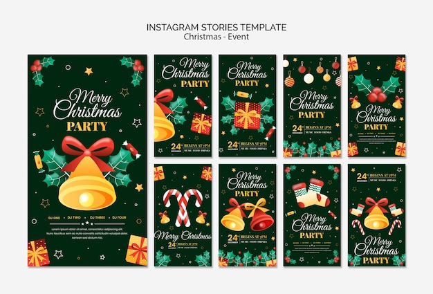 Histoires instagram de célébration de Noël