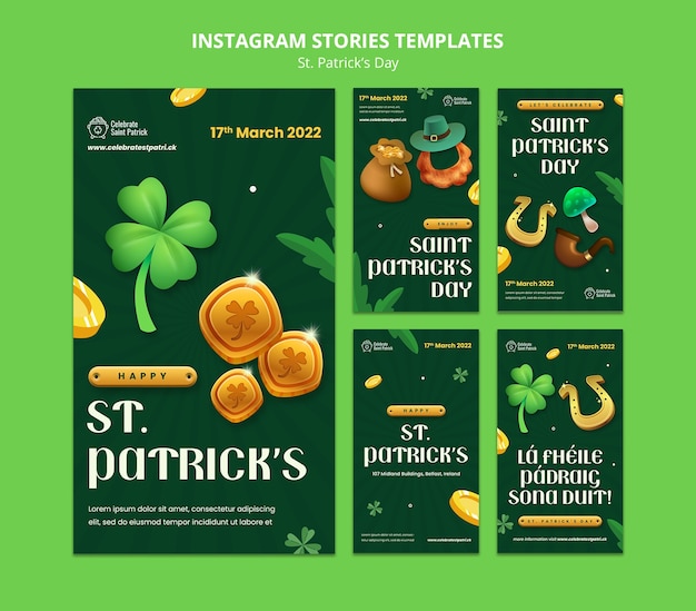 Histoires instagram de célébration de la saint-patrick