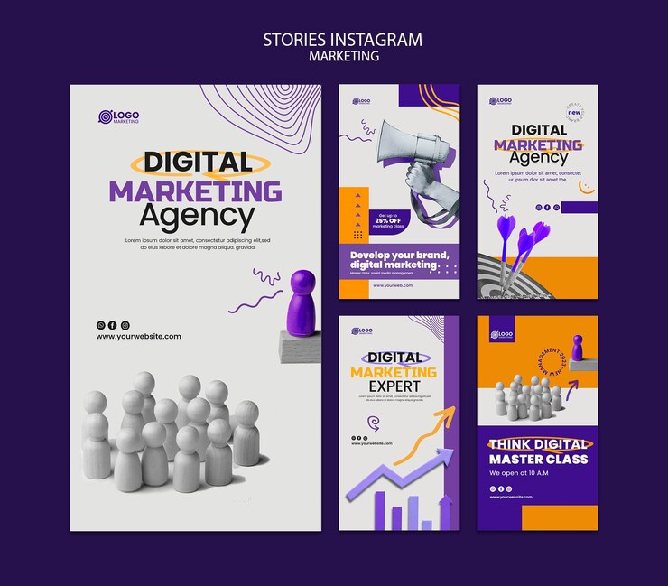 PSD histoires instagram de concept marketing