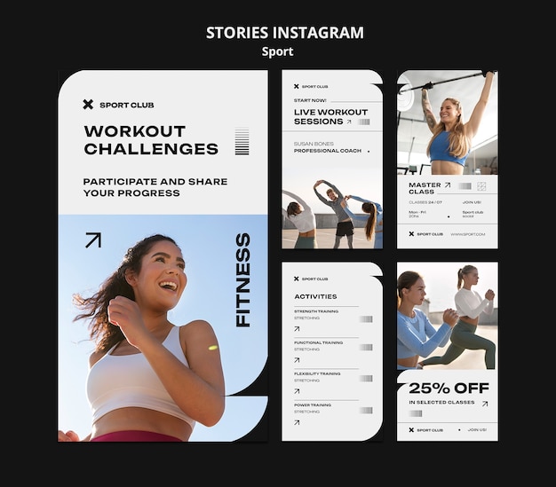 Histoires Instagram De Concept De Sport Minimaliste