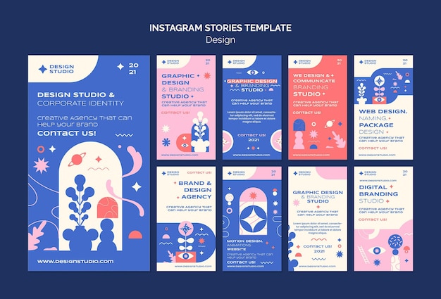 Histoires Instagram de conception graphique