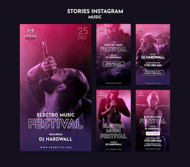 Histoires Instagram du festival de musique électro