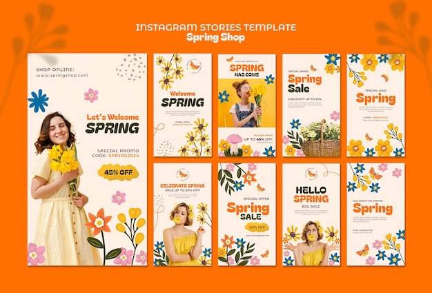 PSD histoires instagram du printemps