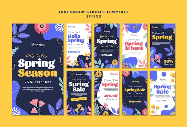 PSD histoires instagram du printemps